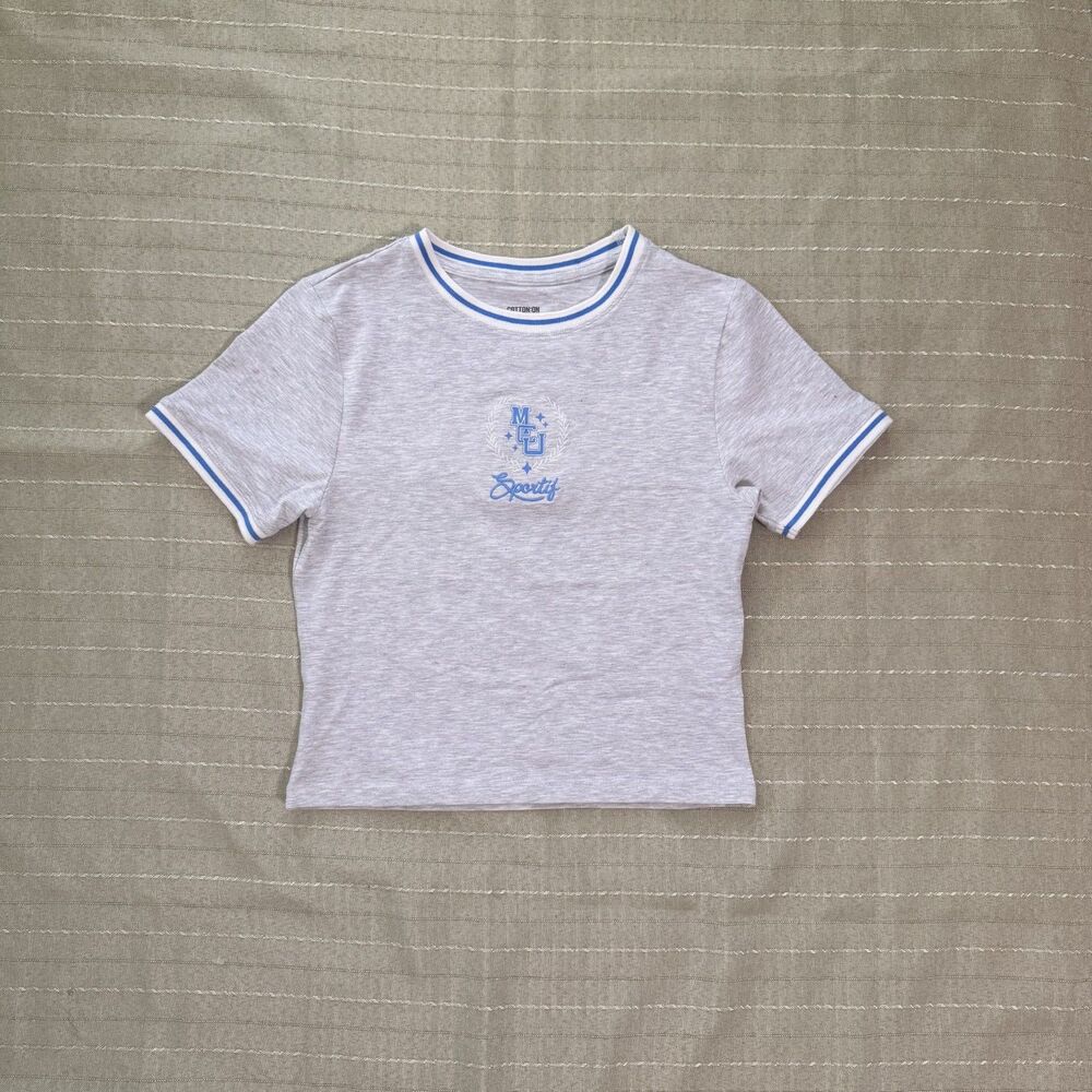 Cotton On Womens Short Sleeve T Shirt Gray Blue Great Condition Size Small